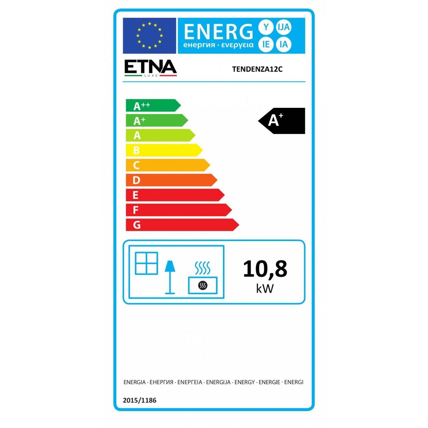 Estufa de pellets hermética y canalizable Tendenza – 12 kW