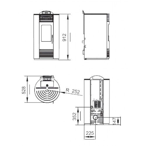 Estufa de Pellets Moderna SMART 8,7 kW – Redonda Blanca