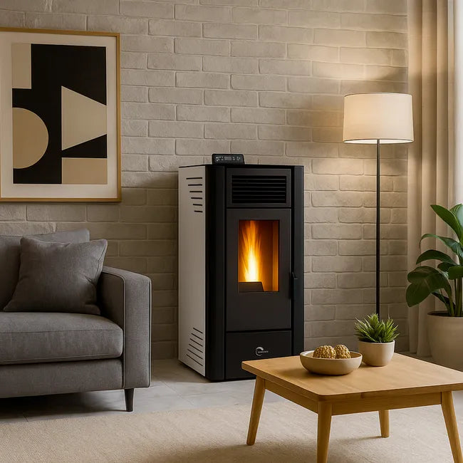 Estufa de pellets Anita 11,6 kW Blanco Sannover