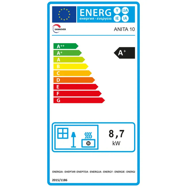 Estufa de pellets Anita 11,6 kW Blanco Sannover