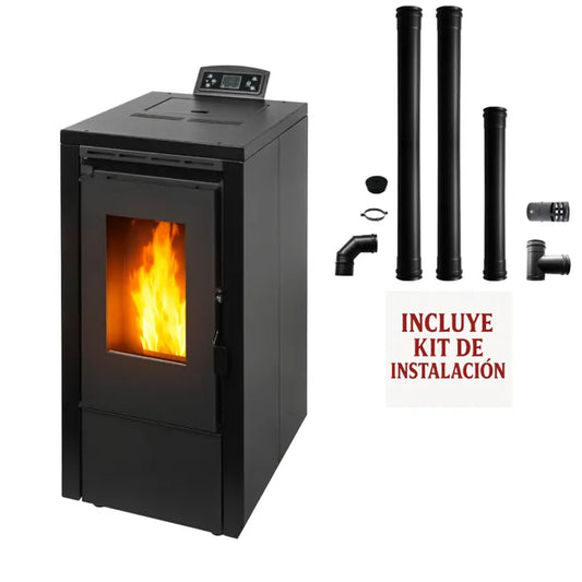 Estufa de pellet EIDER BIOMASA Watt 7kw + kit fumistería