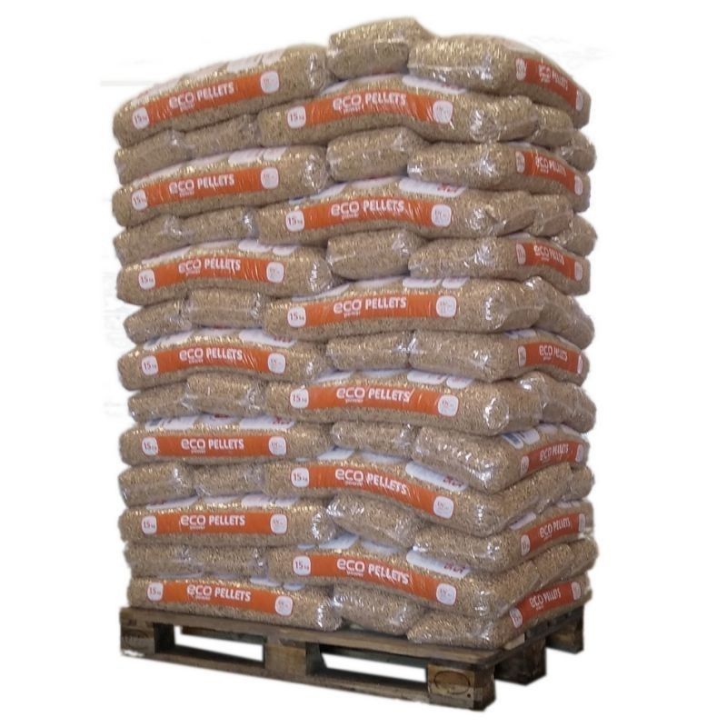 Pellet EcoPower – Paleta 65 Sacos de 15 kg (975 kg)